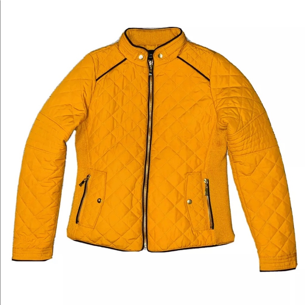 Lightweight Active USA Quilted padded mustard orange puffer jacket